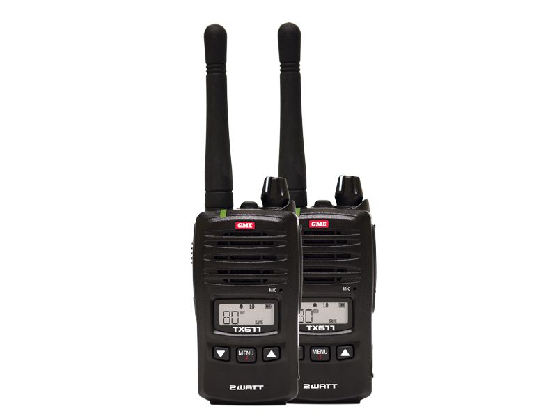 GME TX677TP 2 Watt UHF CB Handheld Radio Twin Pack