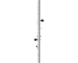 Leica GKNL4M 4m / 3 Sectioned Metric & Barcode Dual-Face Fibreglass Staff