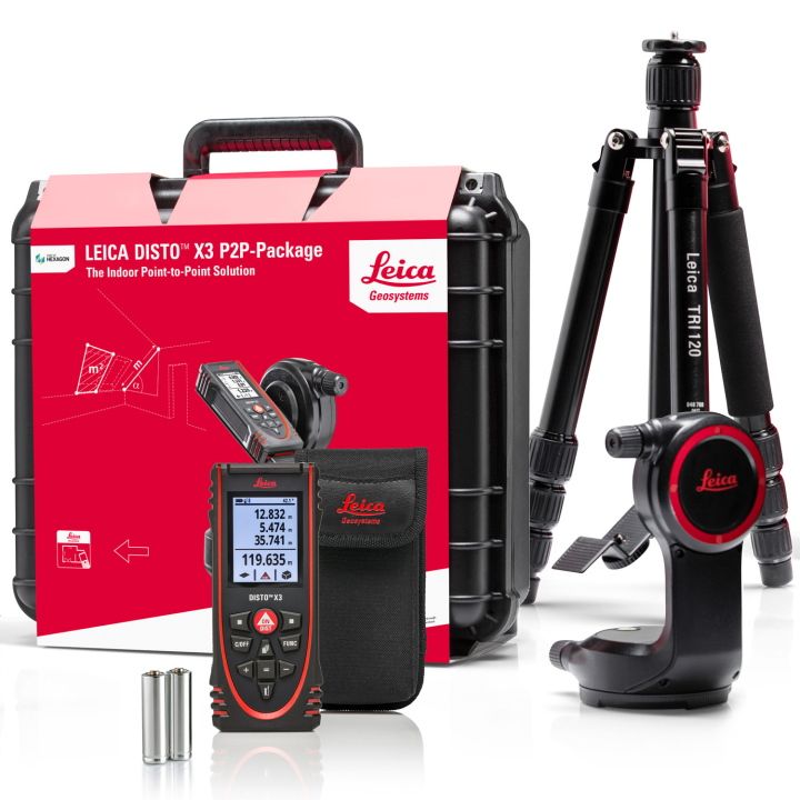 Leica Disto X3 P2P Kit with with DST360 and TRI120 in hard case