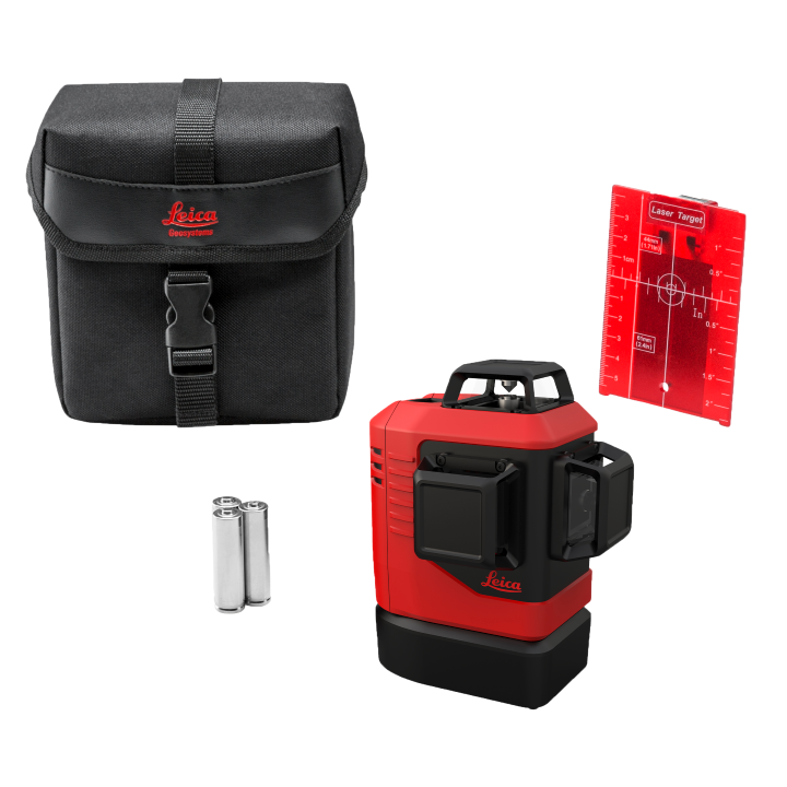 Leica Lino L6Rs-1, 3x360 Laser Level Red Beam with Alkalin & Softcase