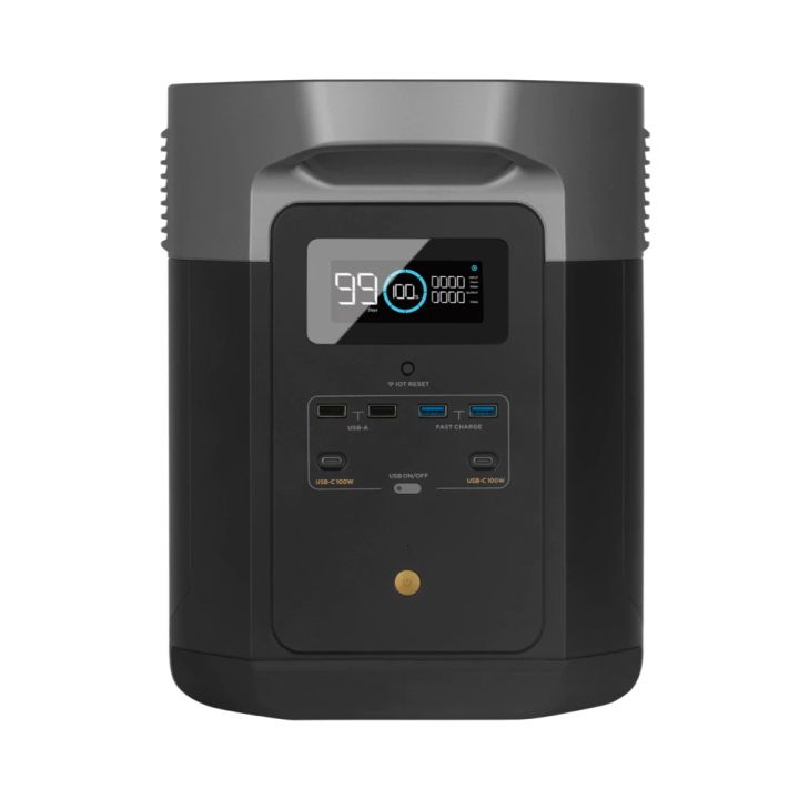 Ecoflow Delta Max Power with Max 2400W AC output and 2KWh (168Ah@12V) Lithium Battery**