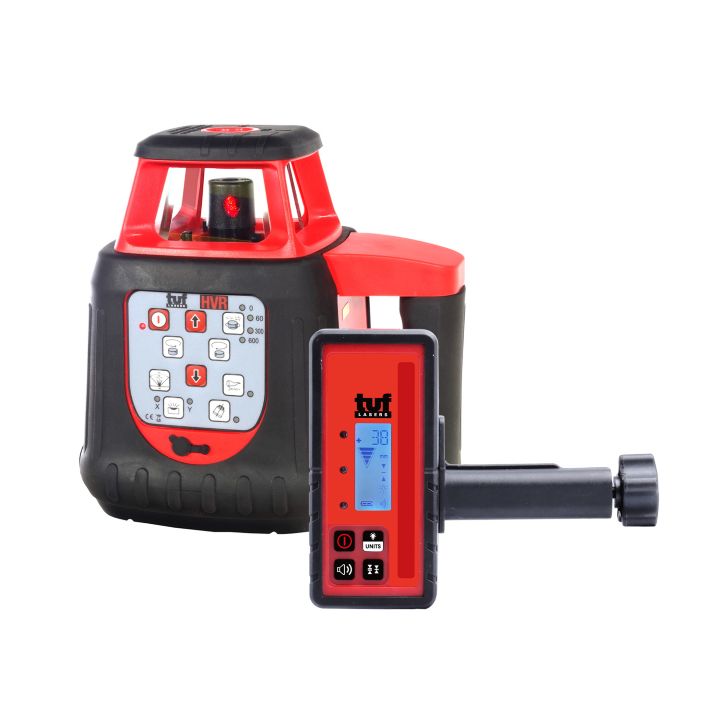 TUF RotoLaser HVR- Hz/Vt Red Rotary Laser Level with FRD600A-R mm Receiver