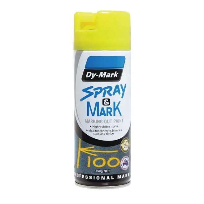 Dy-Mark Spray & Mark Paint 350g - Fluro Yellow