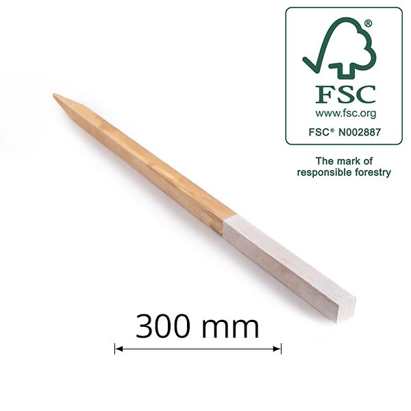 Wooden Stakes 50x50x300mm White Top Painted Stakes - Bundle of 100