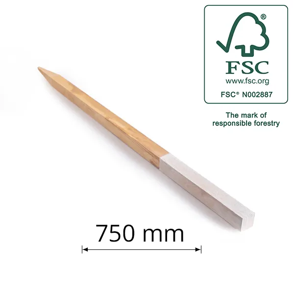 Wooden Stakes 25x25x750mm White Top Painted Stakes - Bundle of 25