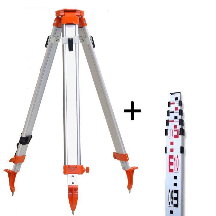 TUF Aluminium tripod dome head  + 5 m staff combo