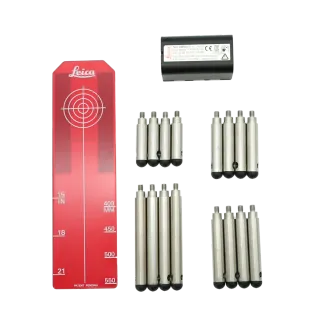 Leica Piper Accessory Pack - Red incl. GEB221 Battery, 4 set Legs, long target insert