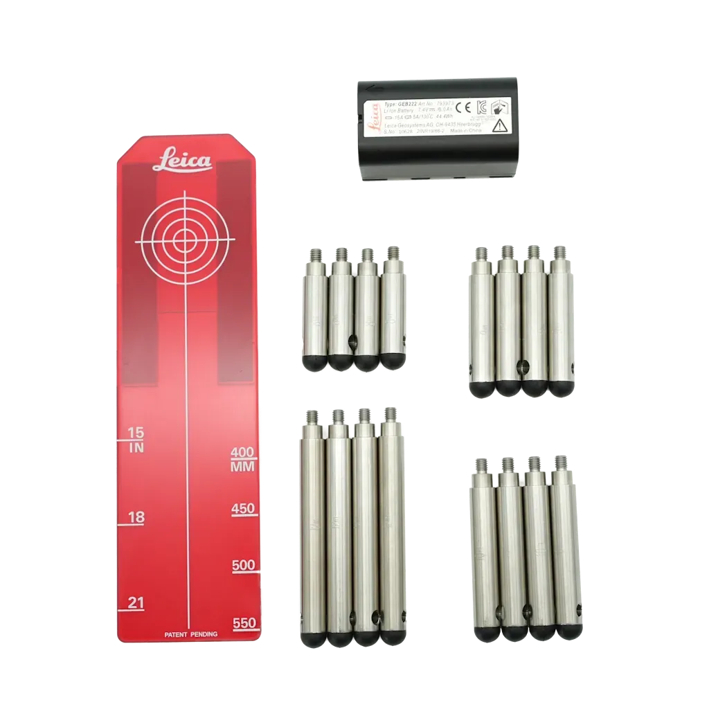 Leica Piper Accessory Pack - Red incl. GEB221 Battery, 4 set Legs, long target insert