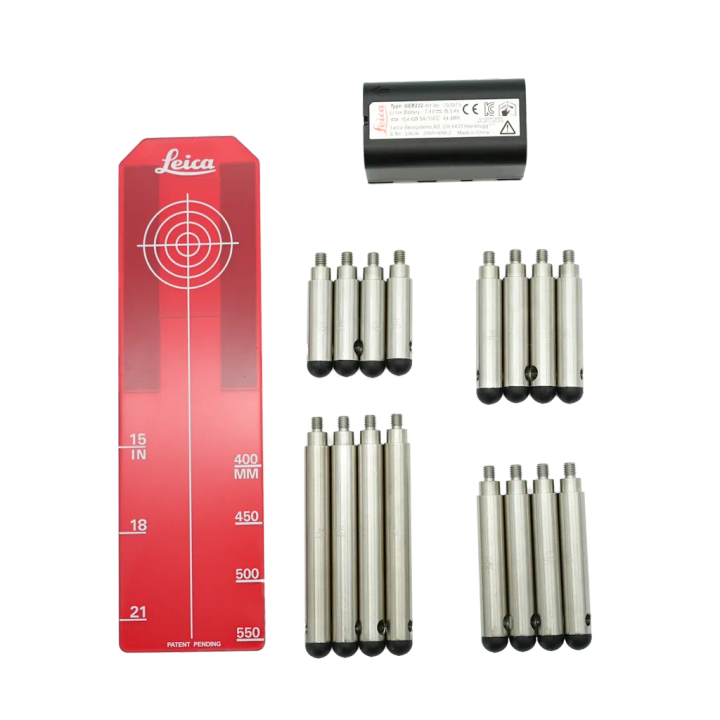 Leica Piper Accessory Pack - Red incl. GEB221 Battery, 4 set Legs, long target insert